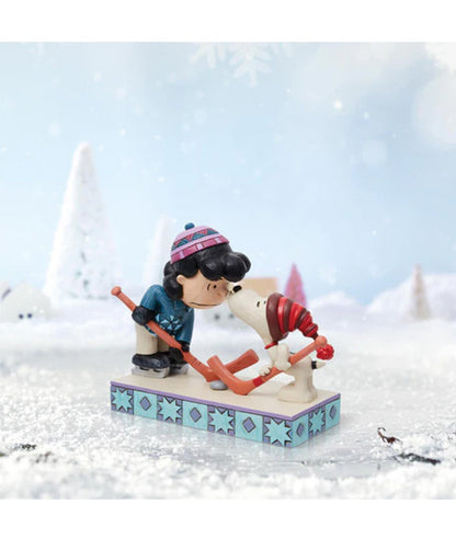 Snoopy & Lucy Playing Hockey Figurine