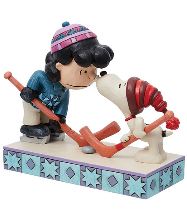 Snoopy & Lucy Playing Hockey Figurine