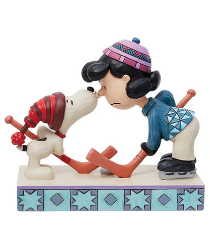 Snoopy & Lucy Playing Hockey Figurine