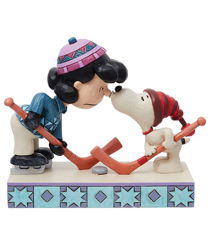 Snoopy & Lucy Playing Hockey Figurine
