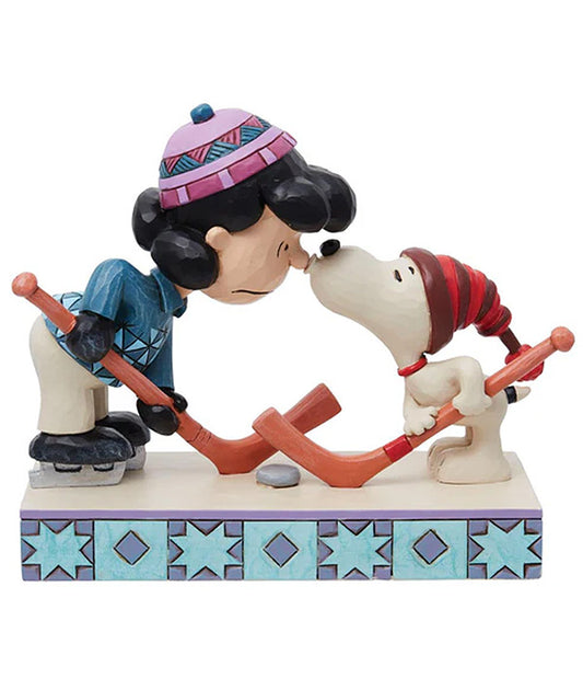Snoopy & Lucy Playing Hockey Figurine