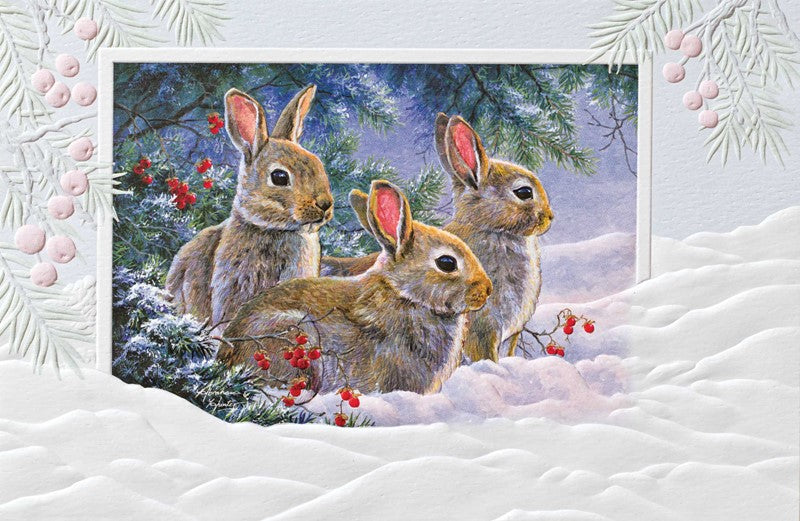 PP Christmas Card Bunny Hideout