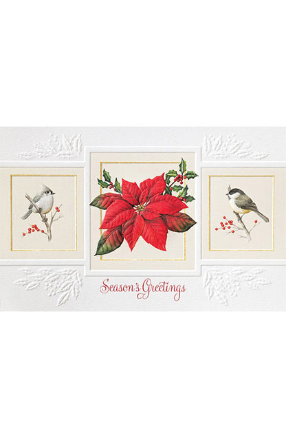 PP Christmas Card Songbirds & Poinsettia