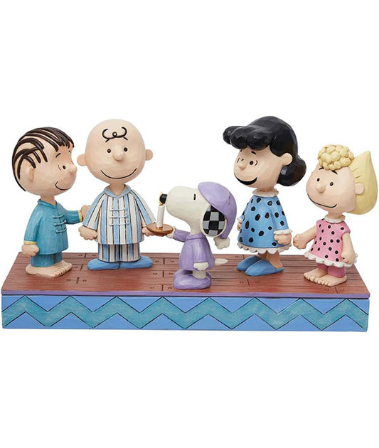 Peanuts Gang in Christmas PJ's Figurine