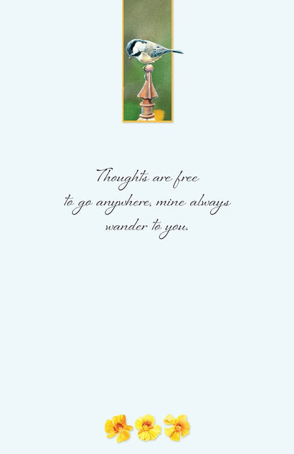 PP Think of You Card Chickadee on Point