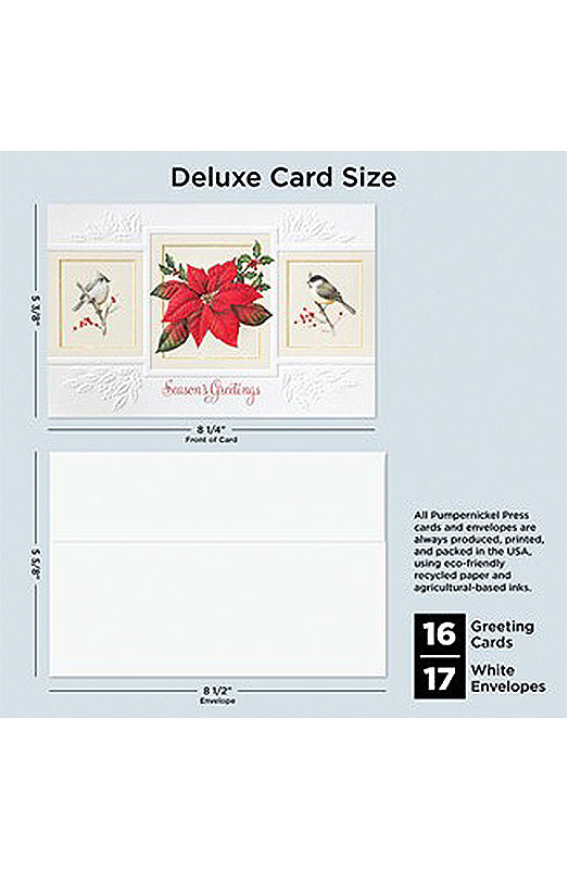 PP Christmas Card Songbirds & Poinsettia