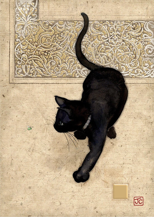 Bug Art Black Cat Card